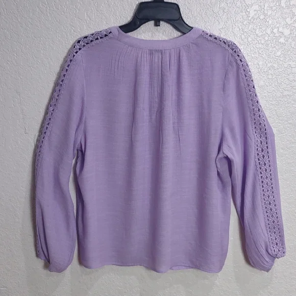 COUNTERPARTS Purple Button-Up Women's Top - Picture 10 of 15